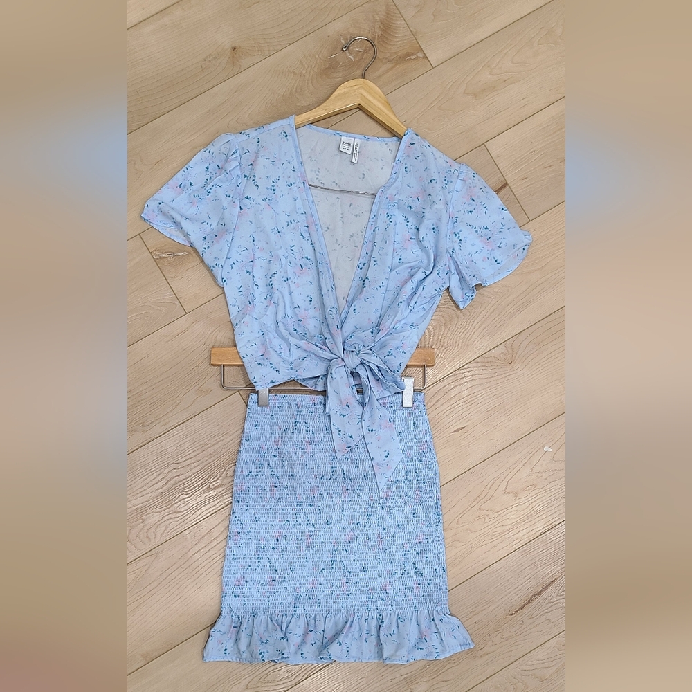 Twik Light Blue Floral 2 Pc